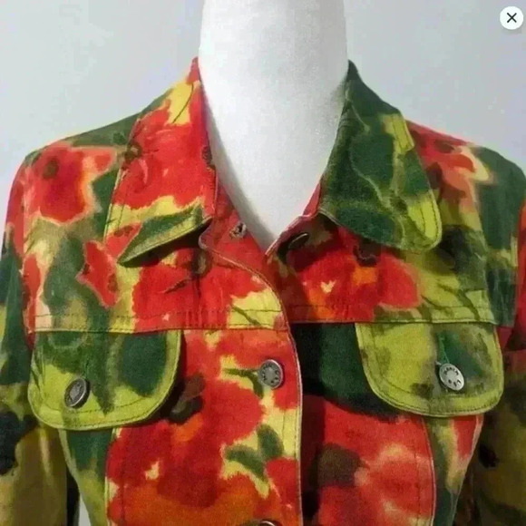 Vintage Léa Kanth Bright Floral Denim Ensemble (Rare) - Picture 14 of 15